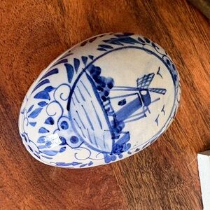Blue and White Ceramic Art Piece